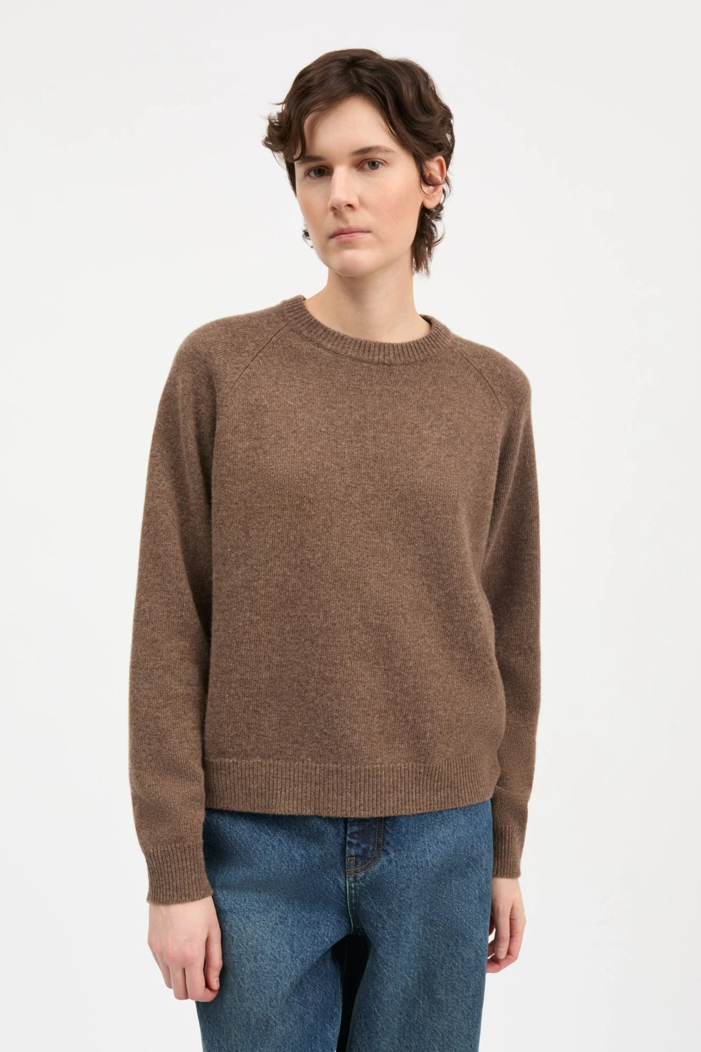Skall Studio Drew O-Neck in Brown Melange