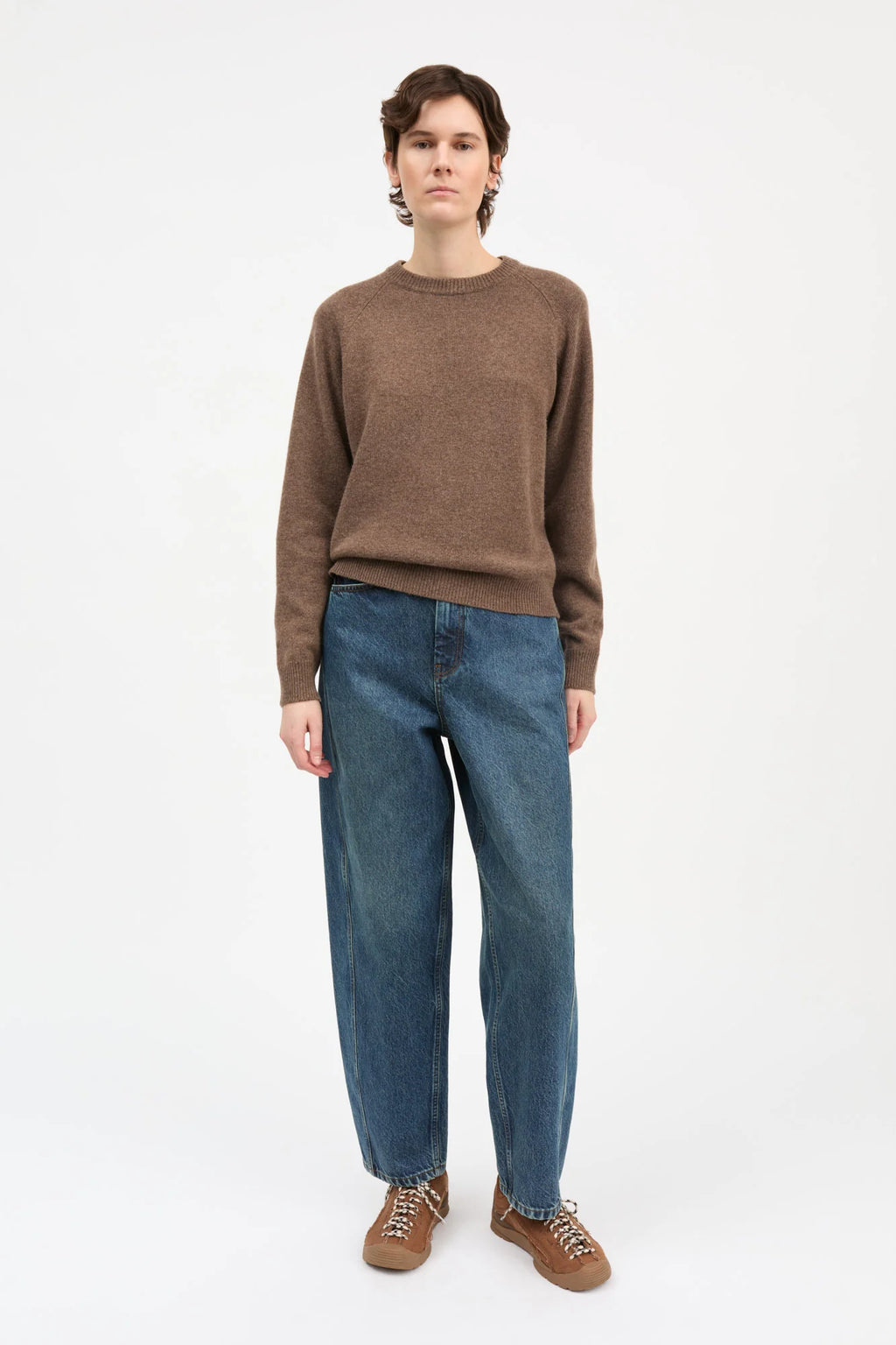 Skall Studio Drew O-Neck in Brown Melange