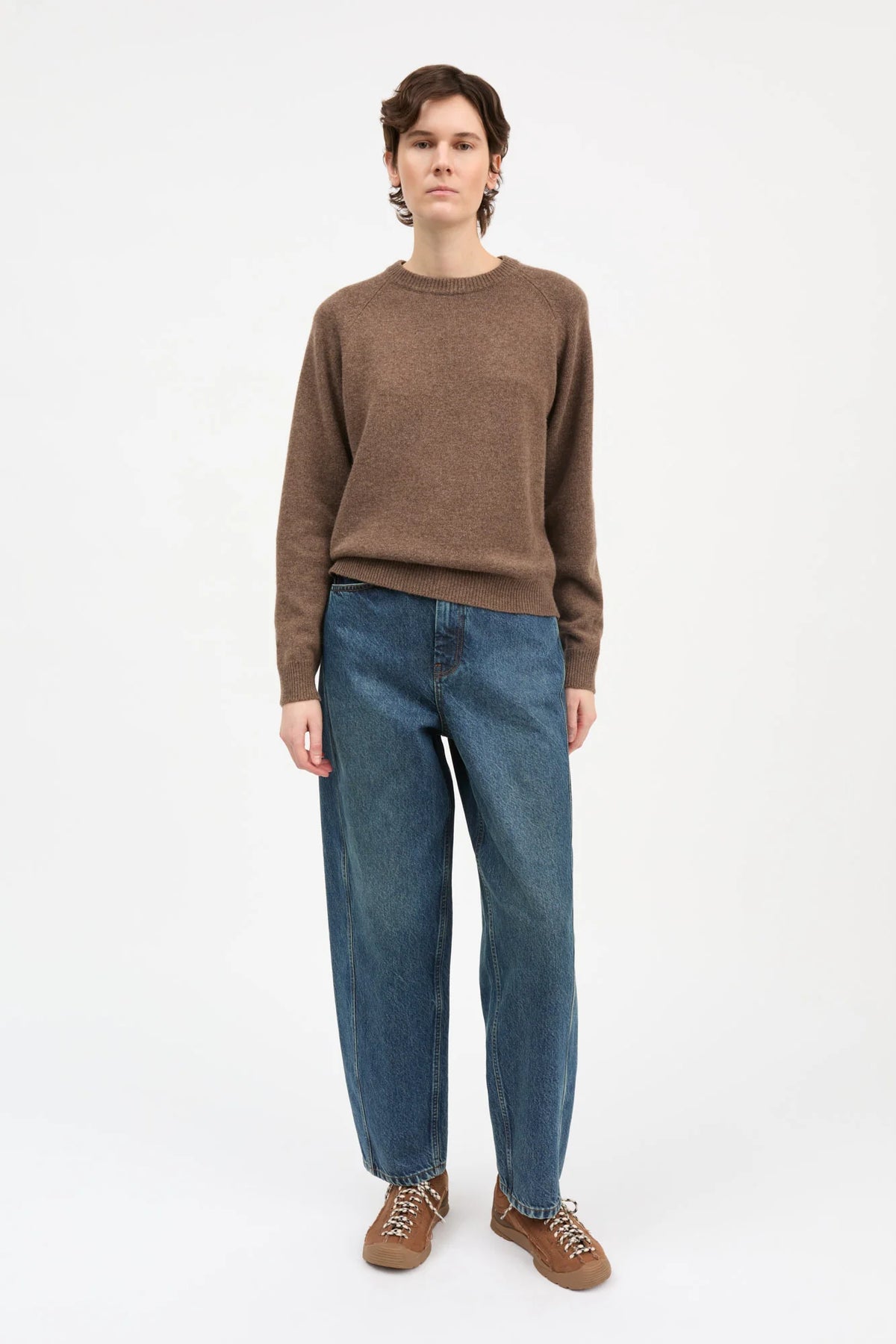 Skall Studio Drew O-Neck in Brown Melange
