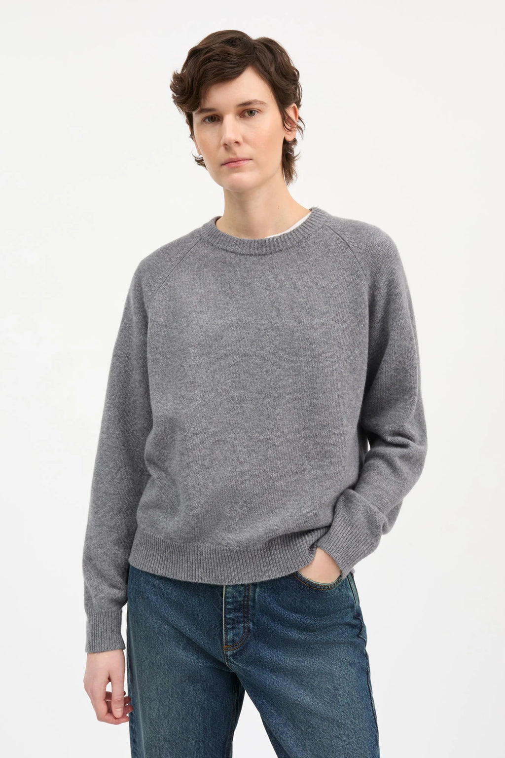 Skall Studio Drew O-Neck in Stone Melange