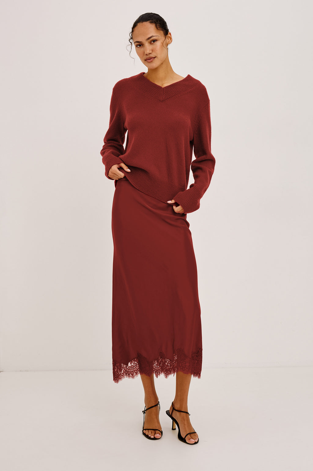 Rails Ebony Skirt in Crimson