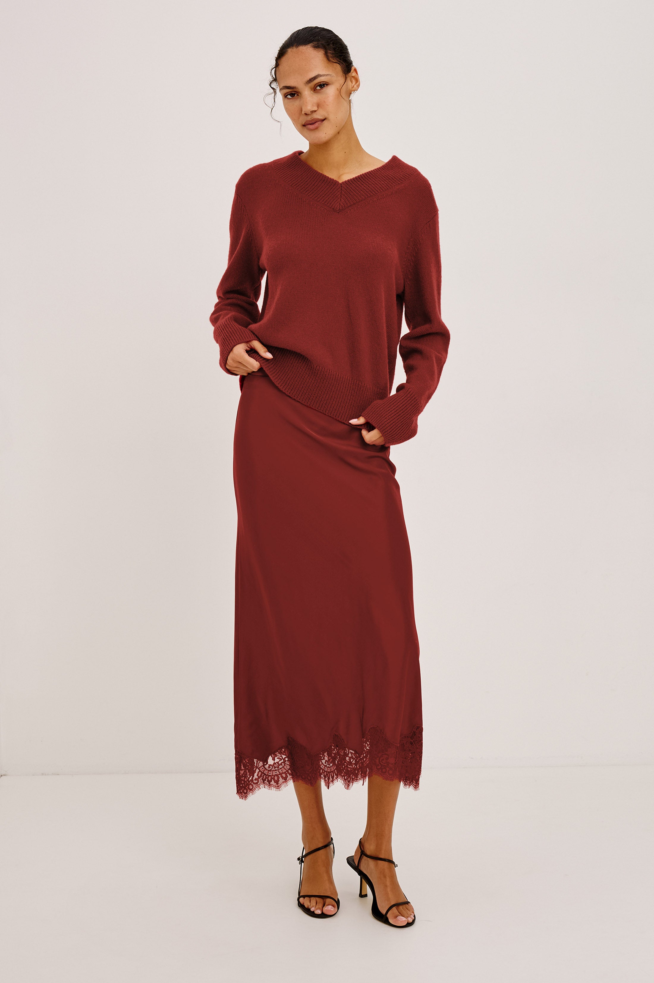 Rails Ebony Skirt in Crimson