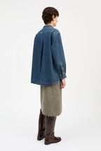 Skall Edgar Denim Shirt in Washed Dark Blue