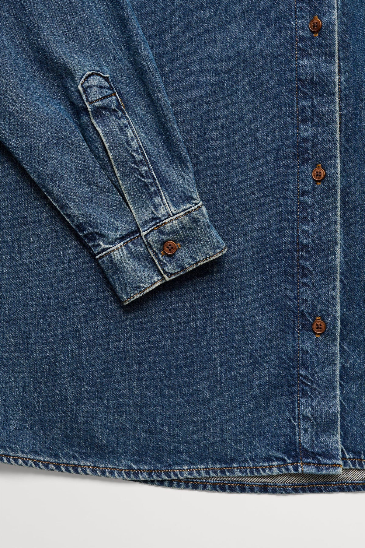Skall Edgar Denim Shirt in Washed Dark Blue
