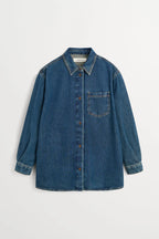 Skall Edgar Denim Shirt in Washed Dark Blue