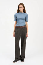 Skall Edie T Neck Tee in Faded Blue