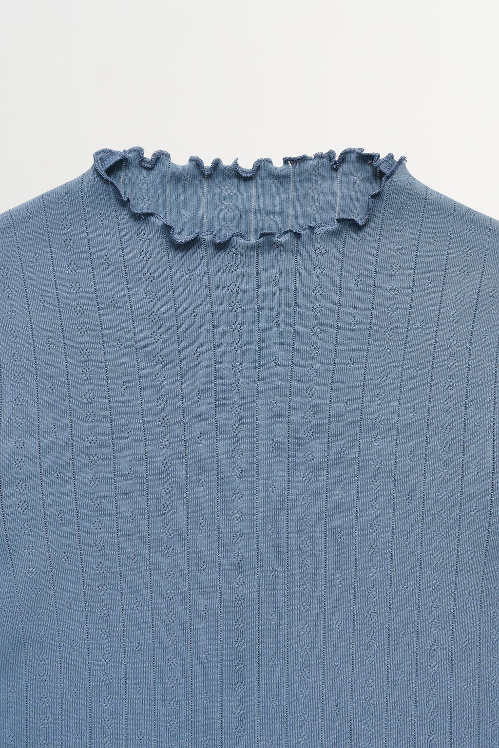 Skall Edie T Neck Tee in Faded Blue