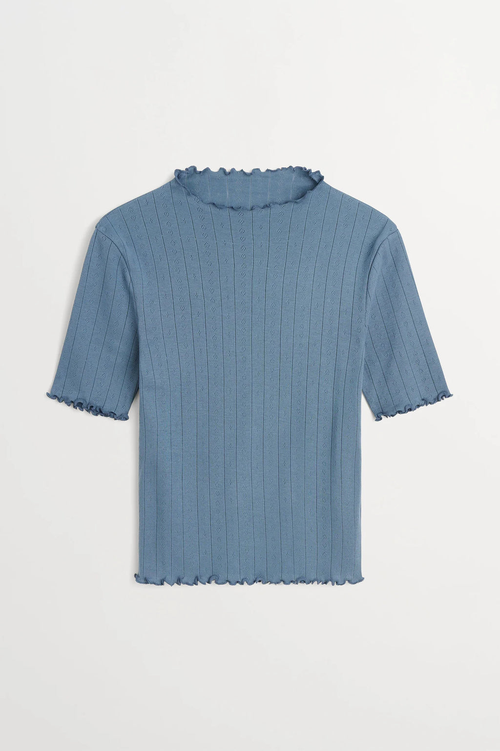 Skall Edie T Neck Tee in Faded Blue