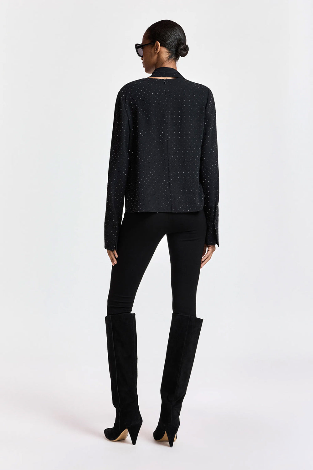 Essentiel Antwerp Kalanchoe Top With Scarf in Black