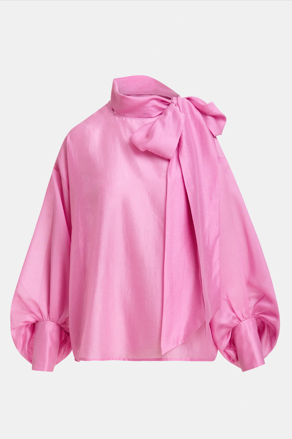 Essentiel Antwerp Karismatic Pussy Bow Tie Top in Millenial Pink