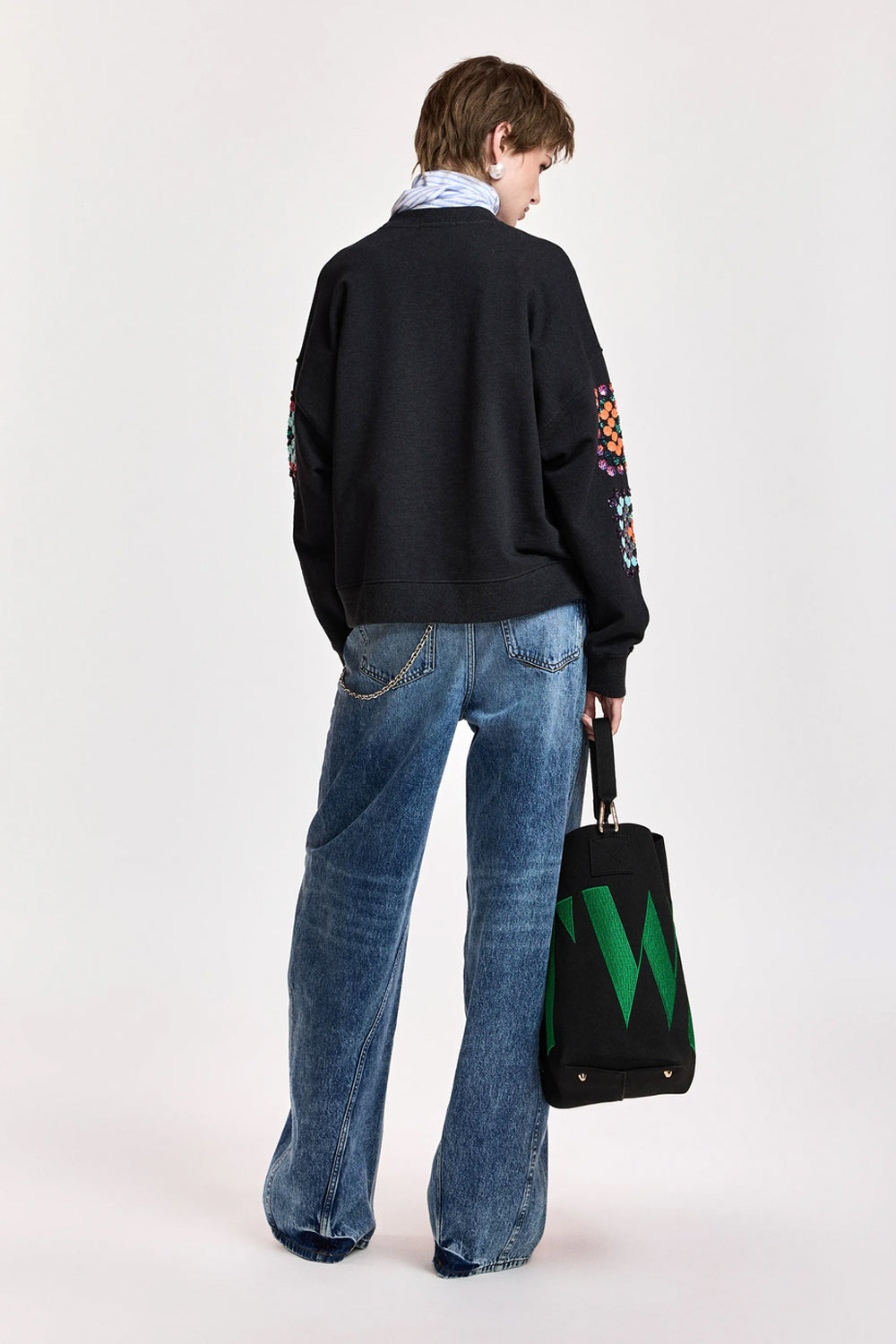 Essentiel Antwerp Karnaval Sweatshirt In Multi Sequin
