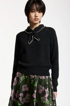Essentiel Antwerp Kasa Pullover with Beads in Steel Pulse