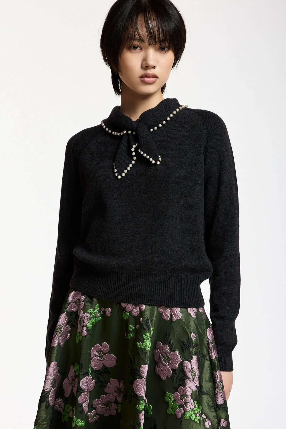 Essentiel Antwerp Kasa Pullover with Beads in Steel Pulse