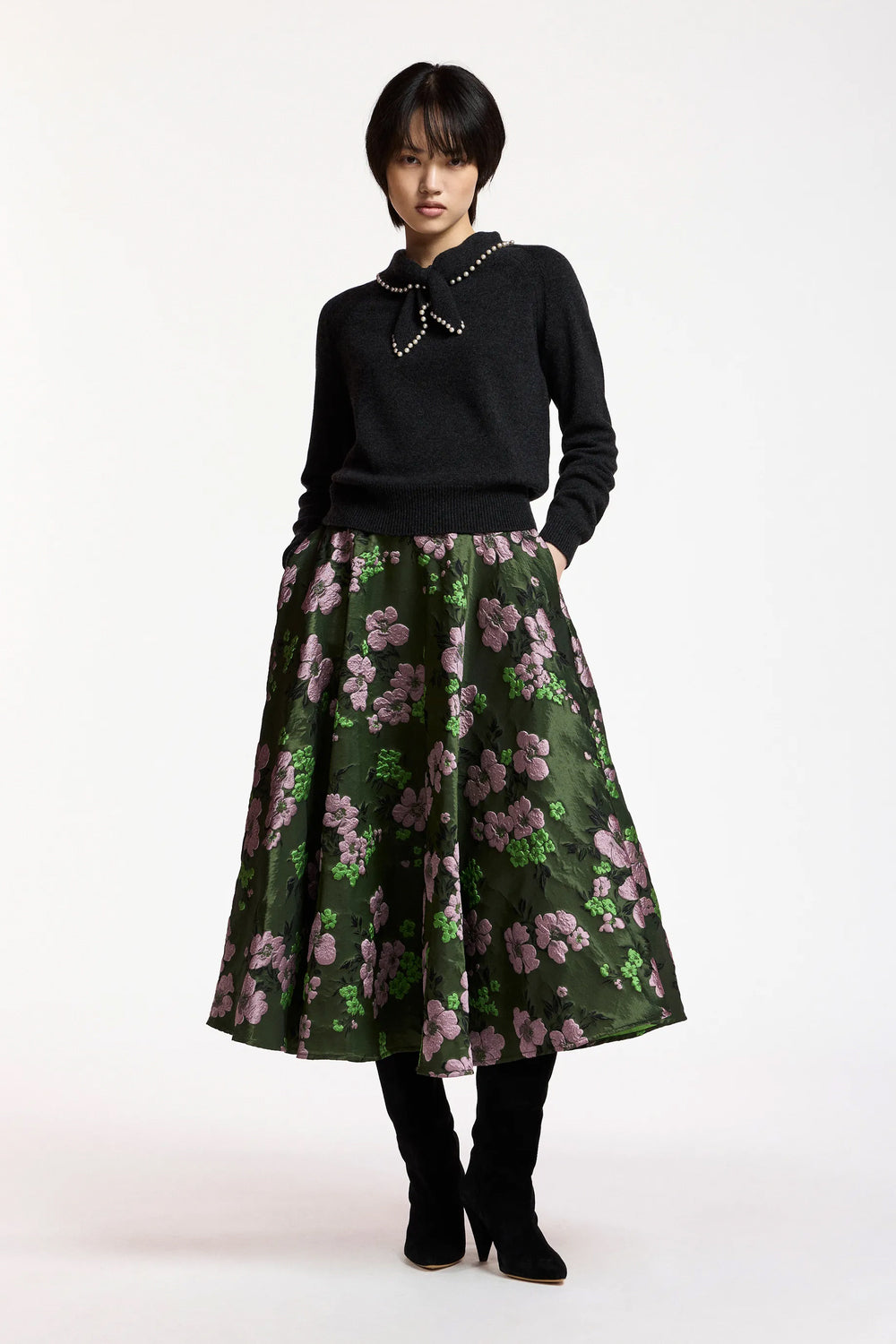 Essentiel Antwerp Kasa Pullover with Beads in Steel Pulse