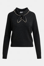 Essentiel Antwerp Kasa Pullover with Beads in Steel Pulse