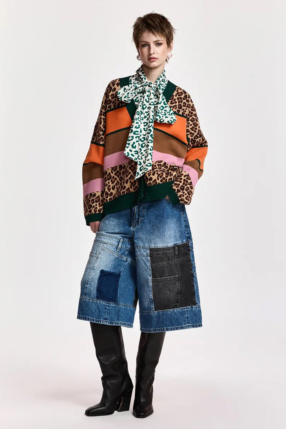 Essentiel Antwerp Kaudi Cardigan in Striped Knit