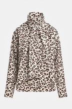 Essentiel Antwerp Khaleesi Leopard Print Pussy-Bow Shirt in Brown and Cream