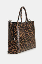 Essentiel Antwerp Konstantin Brown and Black Leopard Print Shopper Bag