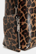Essentiel Antwerp Konstantin Brown and Black Leopard Print Shopper Bag