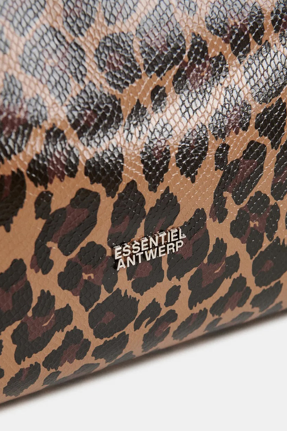 Essentiel Antwerp Konstantin Brown and Black Leopard Print Shopper Bag