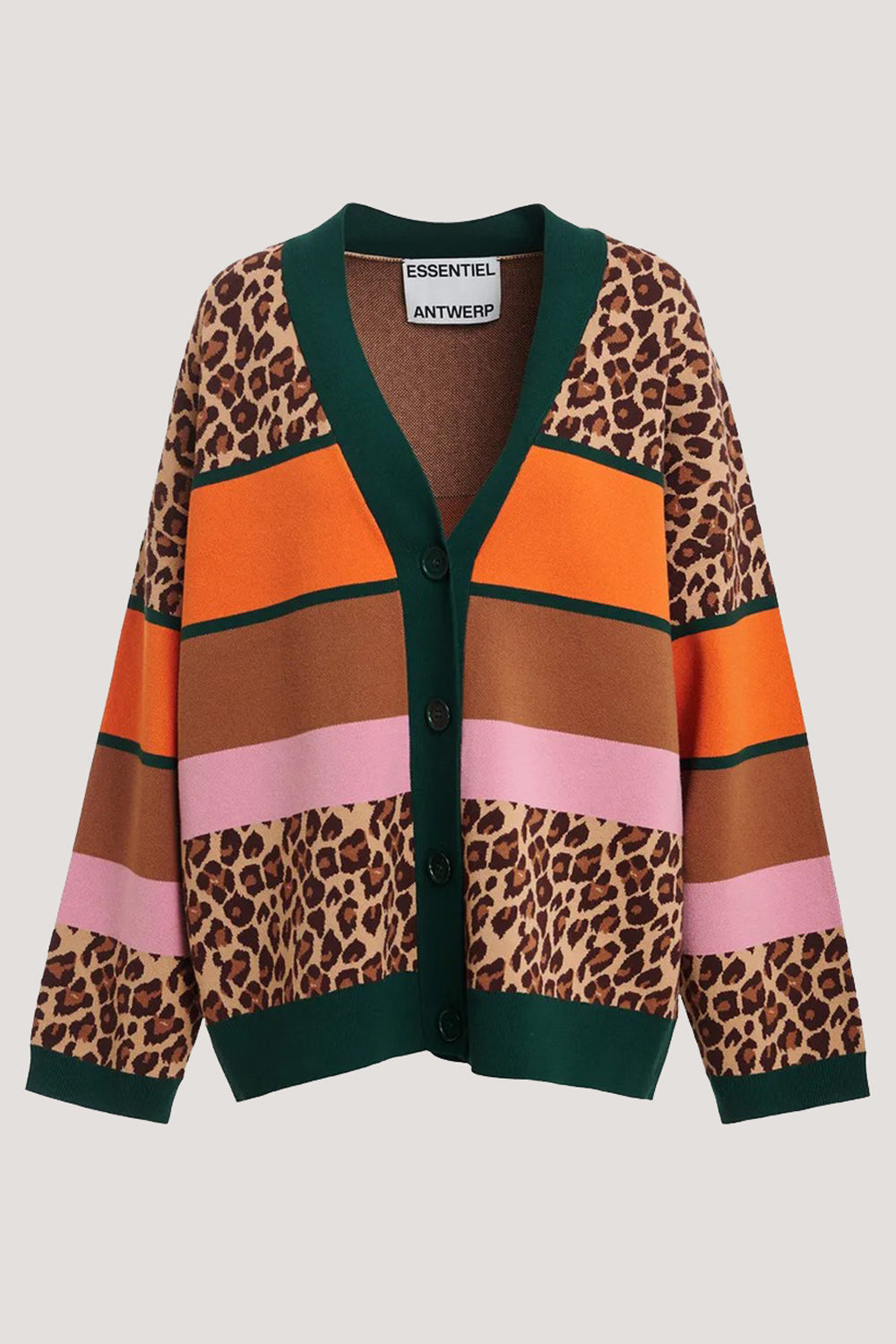 Essentiel Antwerp Kaudi Cardigan in Striped Knit
