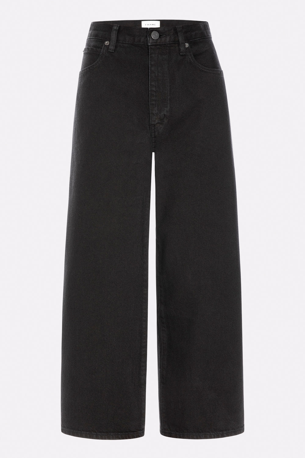 FRAME The Bow High Rise Curved Leg Jean in Black