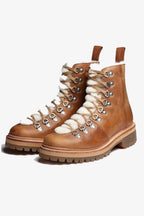 Grenson Nanette Calf Leather Shearling Hiker Boot - Natural