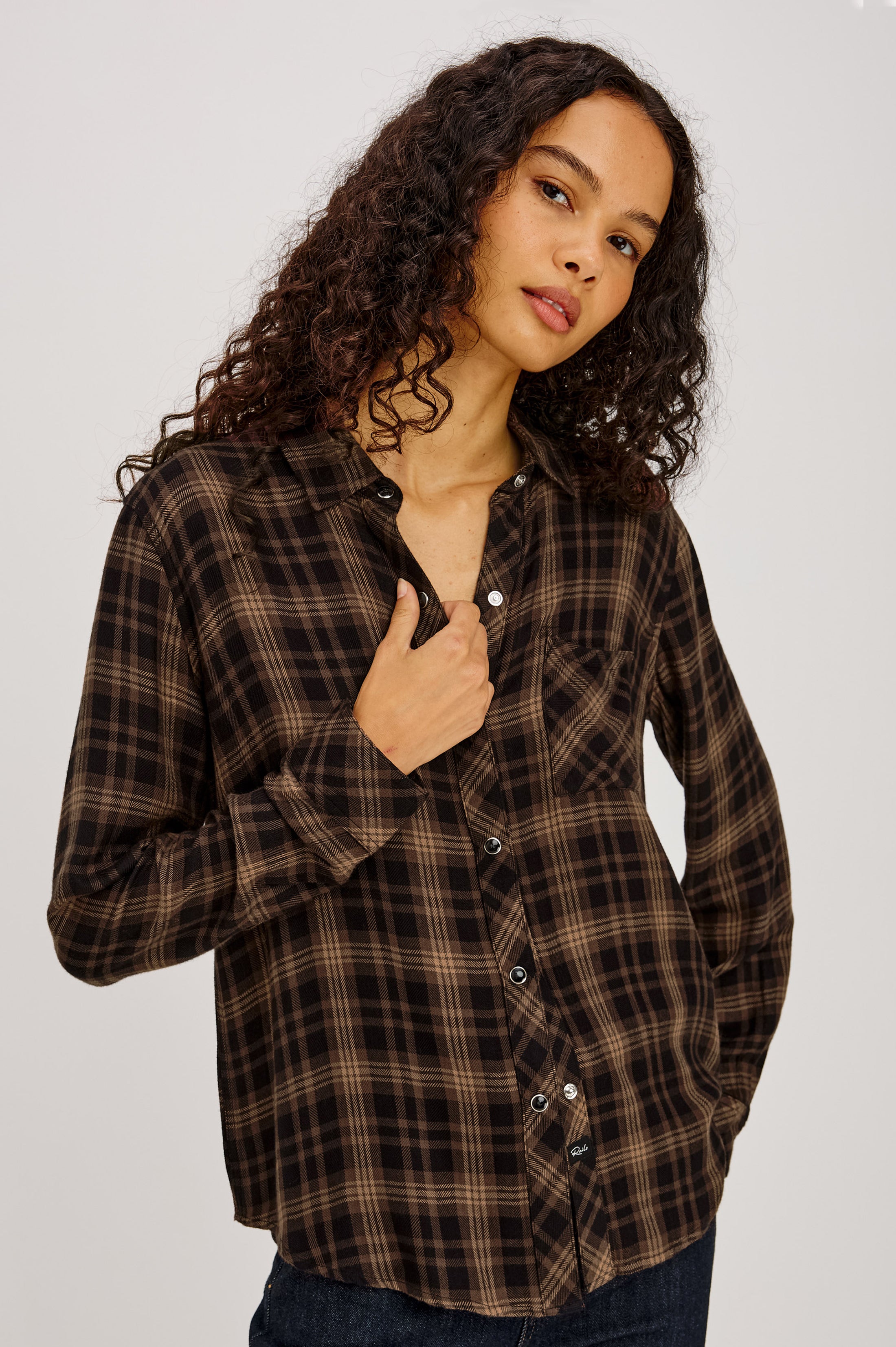 Rails Hunter Blouse in Almond Black