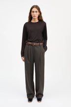 Skall Studio Harry Trousers in Brown/Black Pinstripe
