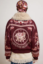 Hayley Menzies Nandita Bomber in Burgundy