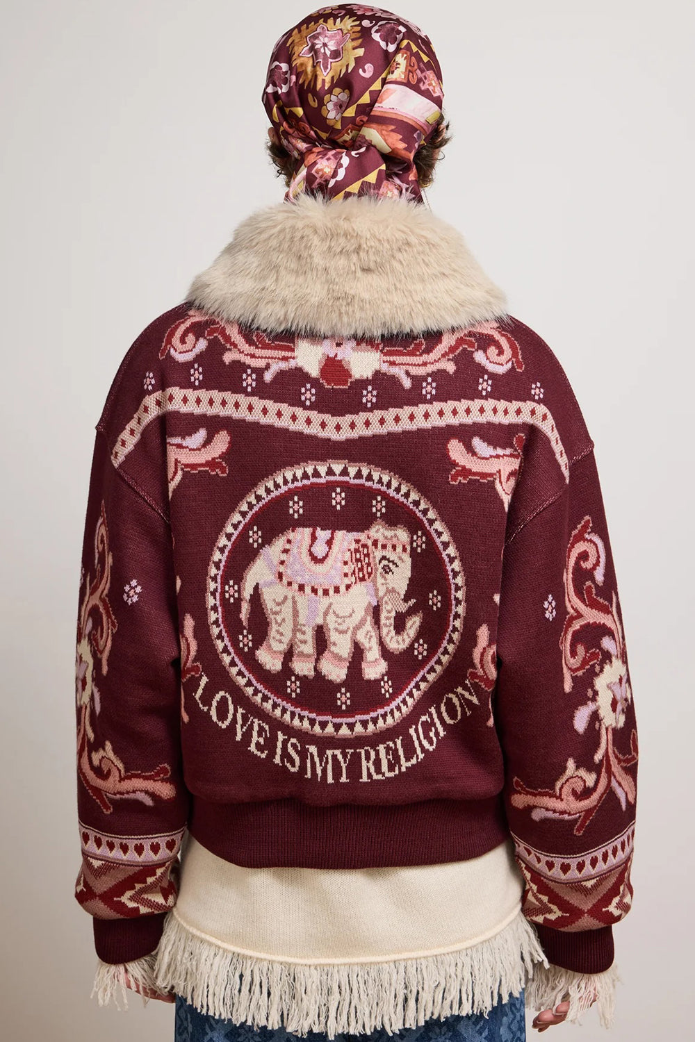 Hayley Menzies Nandita Bomber in Burgundy