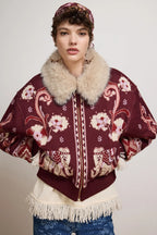 Hayley Menzies Nandita Bomber in Burgundy