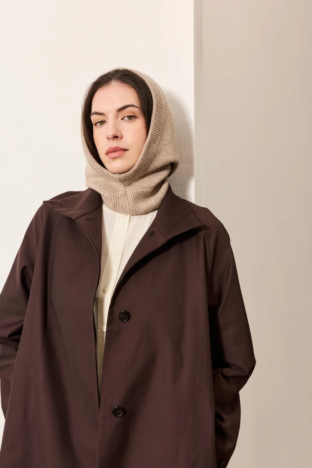 Helen Moore Cashmere and Wool Hood in Oatmeal