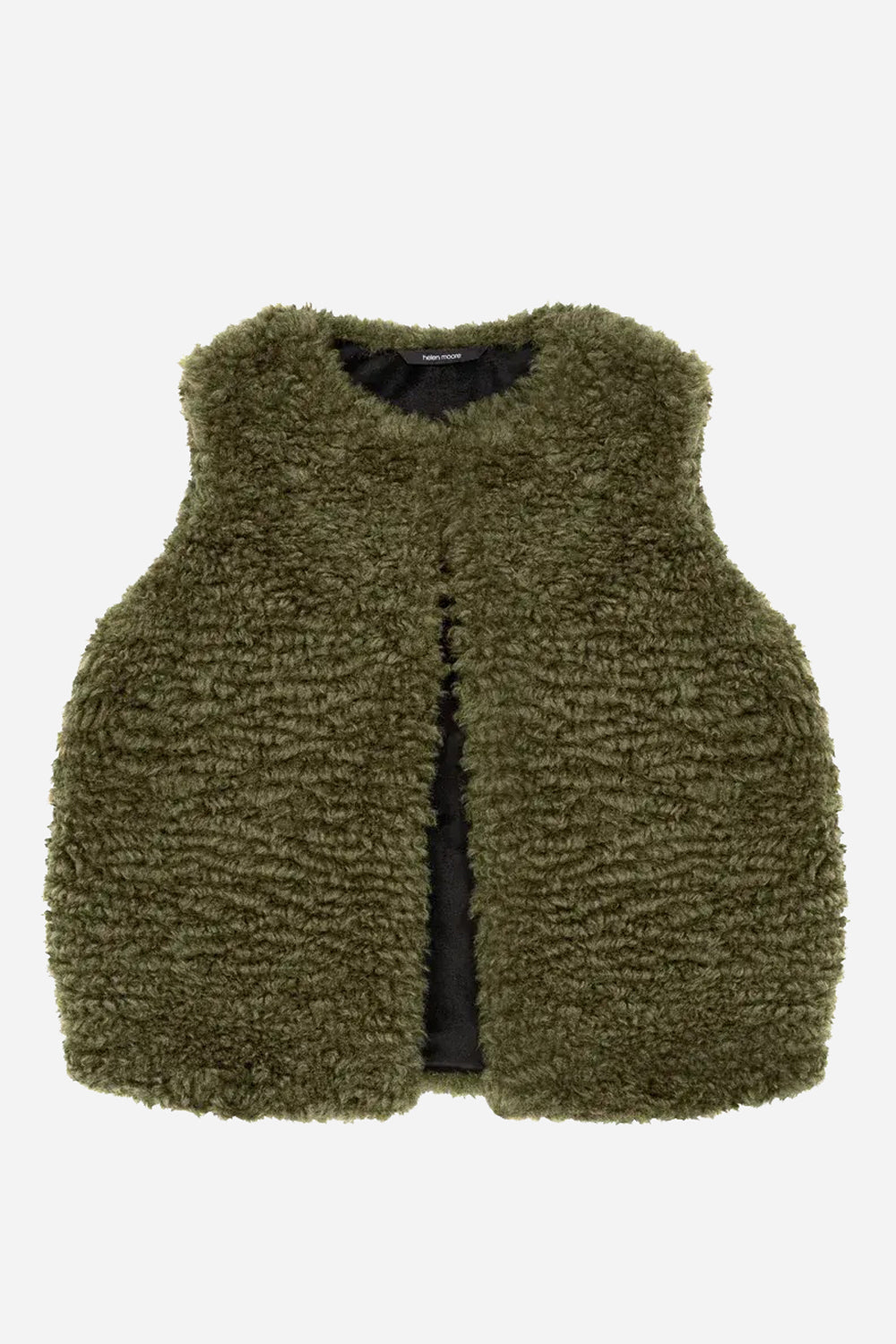 Helen Moore Faux Sheepskin Gilet in Forest Green