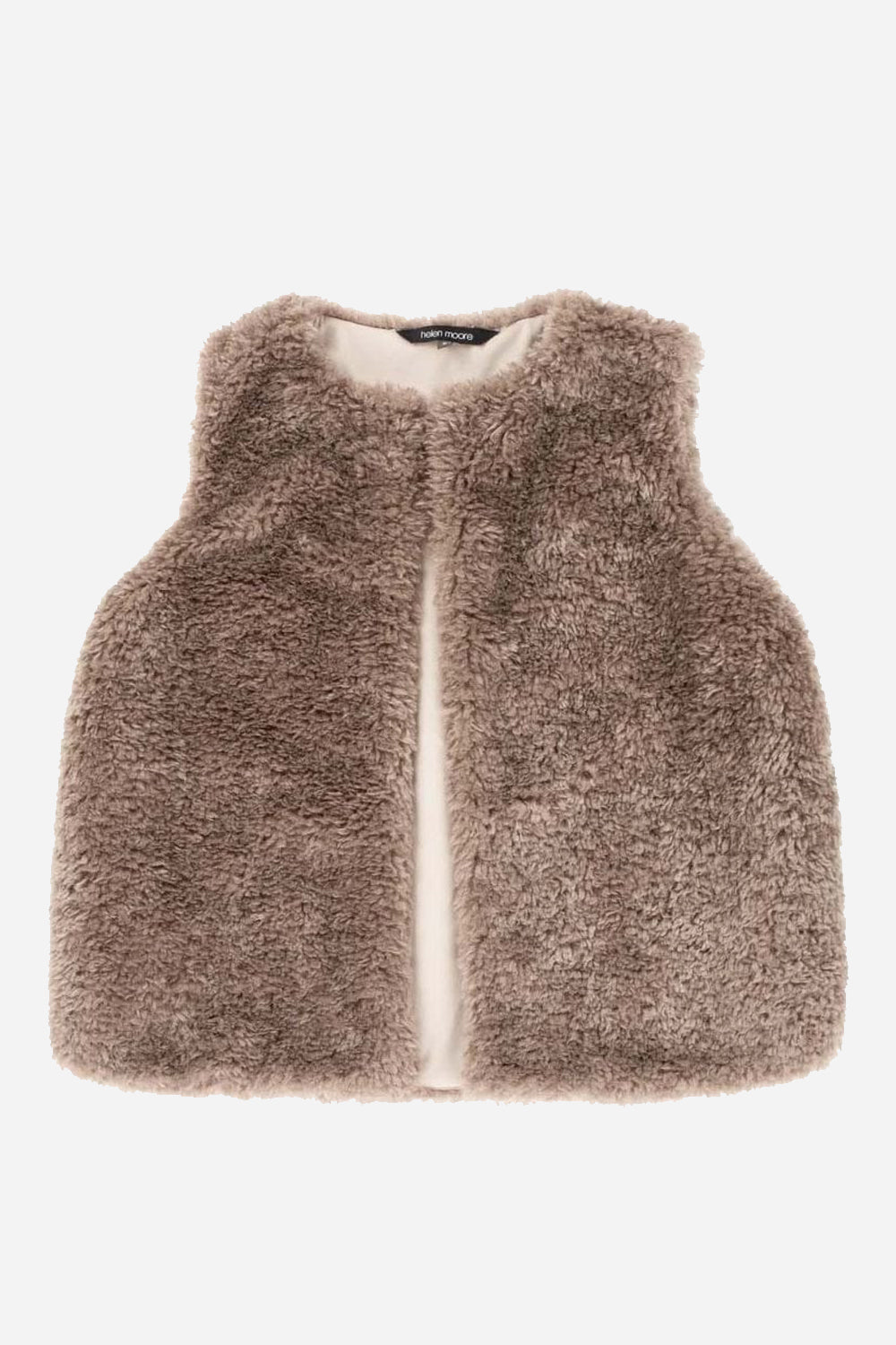 Helen Moore Faux Sheepskin Gilet in Taupe