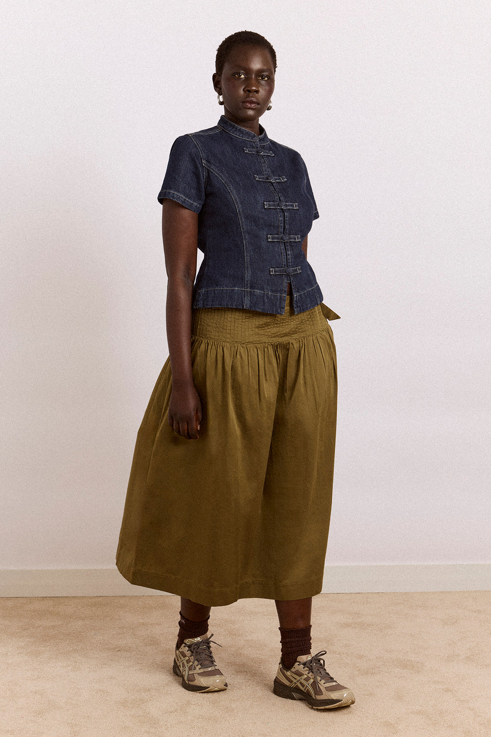 Damson Madder Josie Skirt in Olive