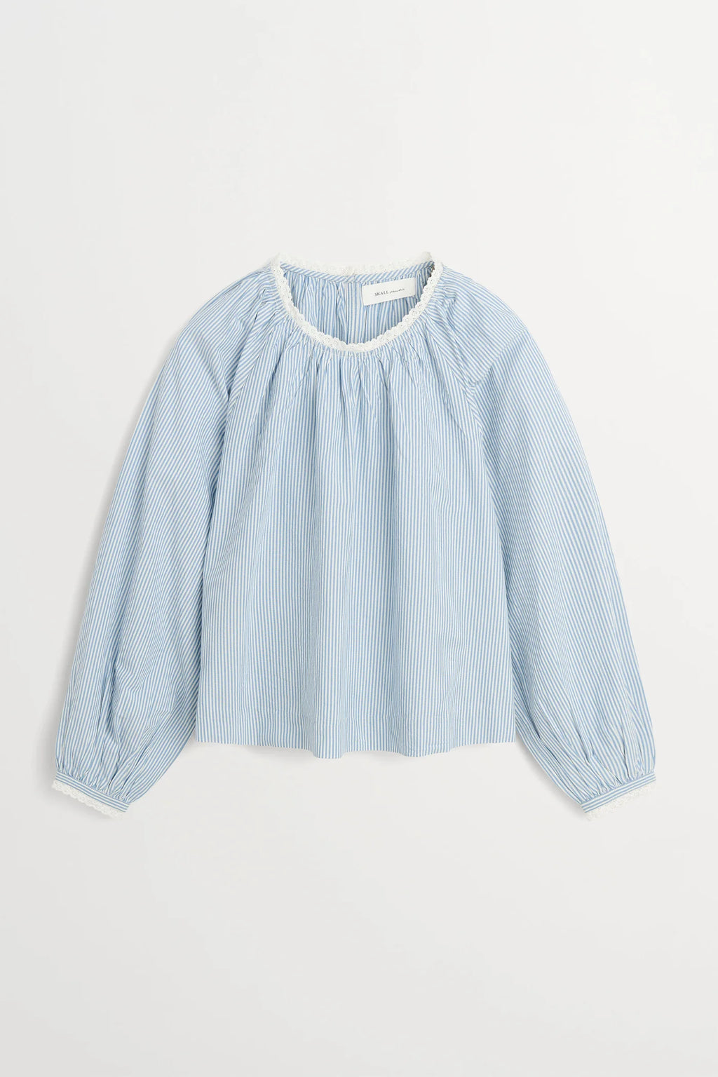 Skall Karlie Blouse in Light Blue/White