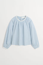 Skall Karlie Blouse in Light Blue/White