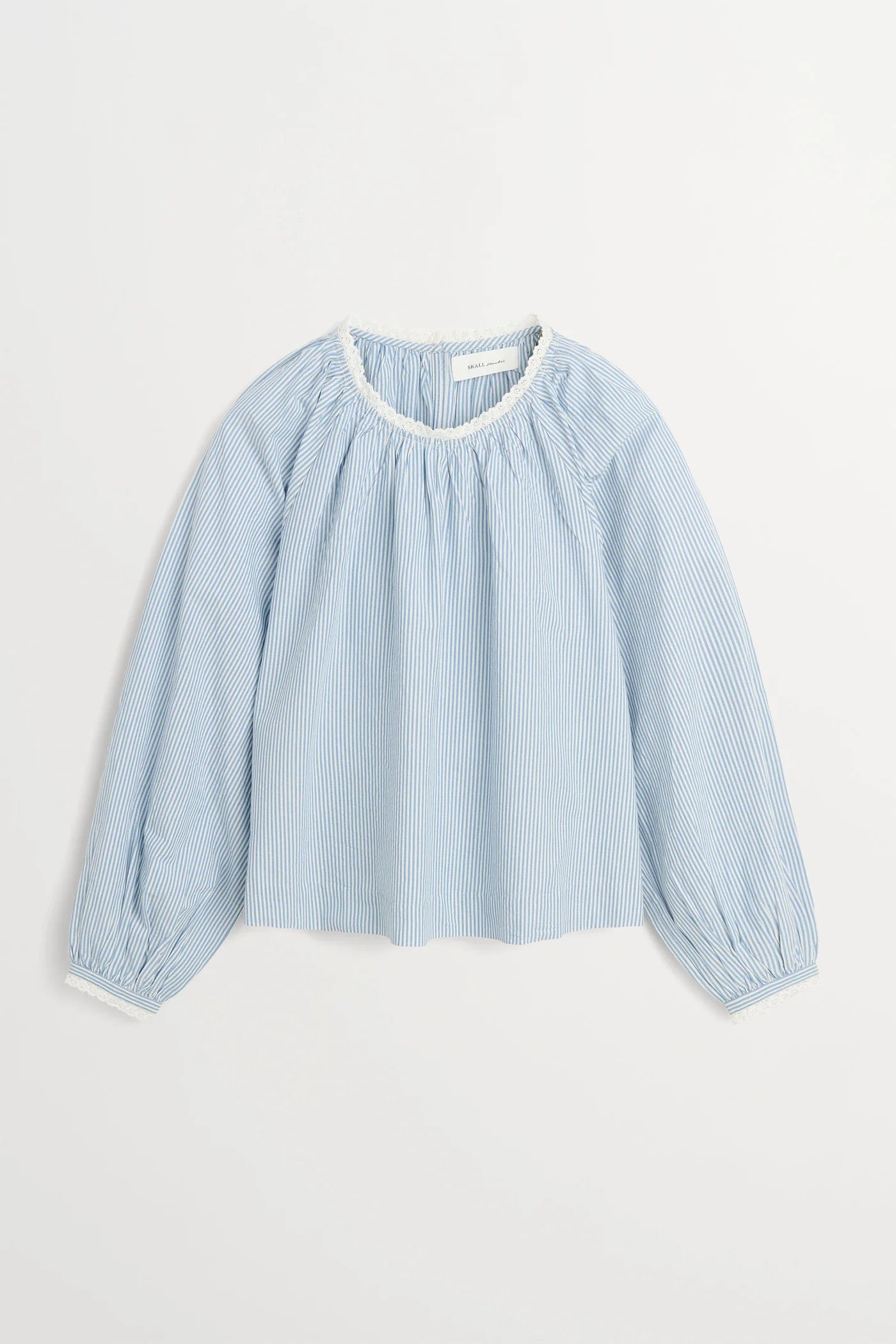 Skall Karlie Blouse in Light Blue/White