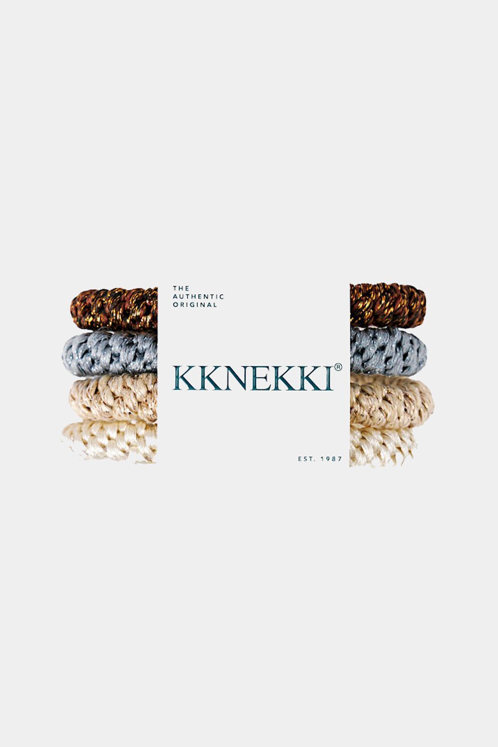 Kknekki Hair Tie Bundle 4 Pack in Brown/Blue/Beige/Cream