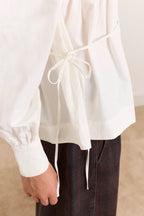 Damson Madder Lettie Bow Detail Blouse in White