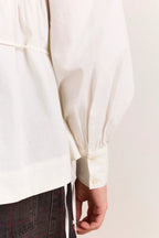 Damson Madder Lettie Bow Detail Blouse in White