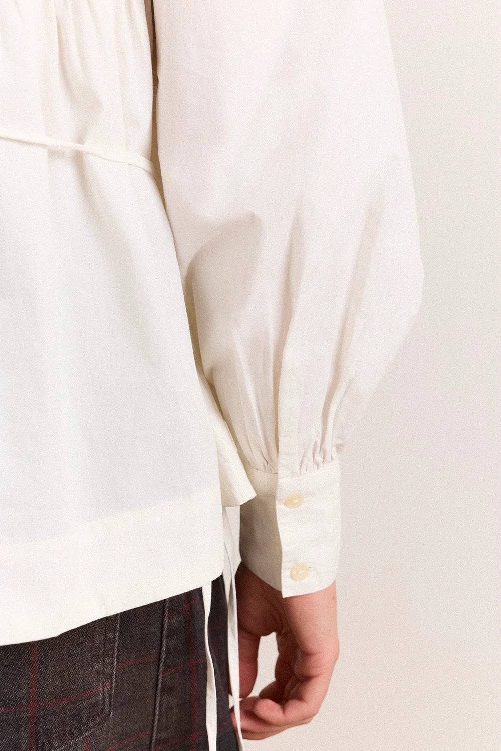 Damson Madder Lettie Bow Detail Blouse in White