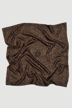 Lescarf Silk Leo Scarf in Black and Brown 80cm