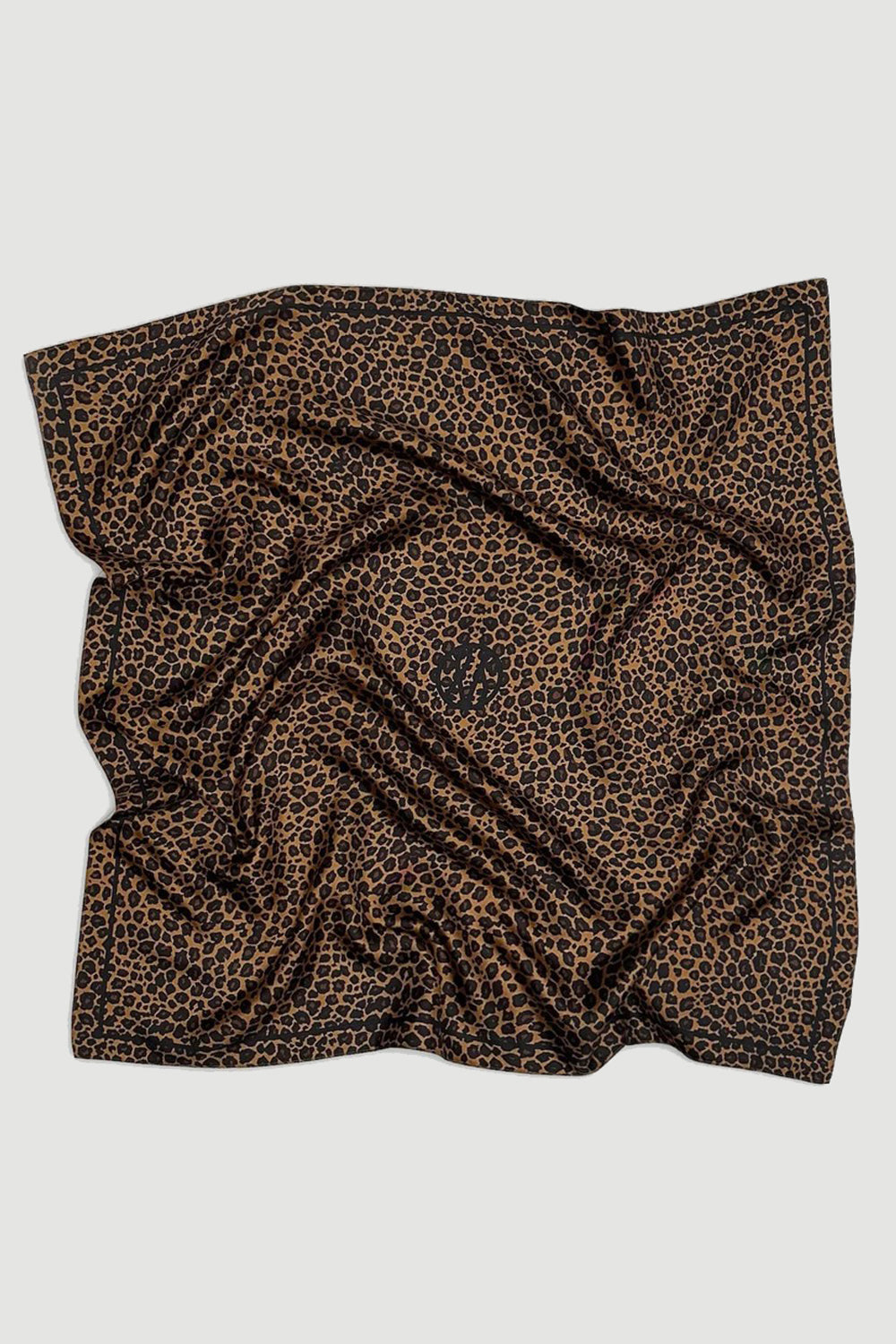 Lescarf Silk Leo Scarf in Black and Brown 80cm