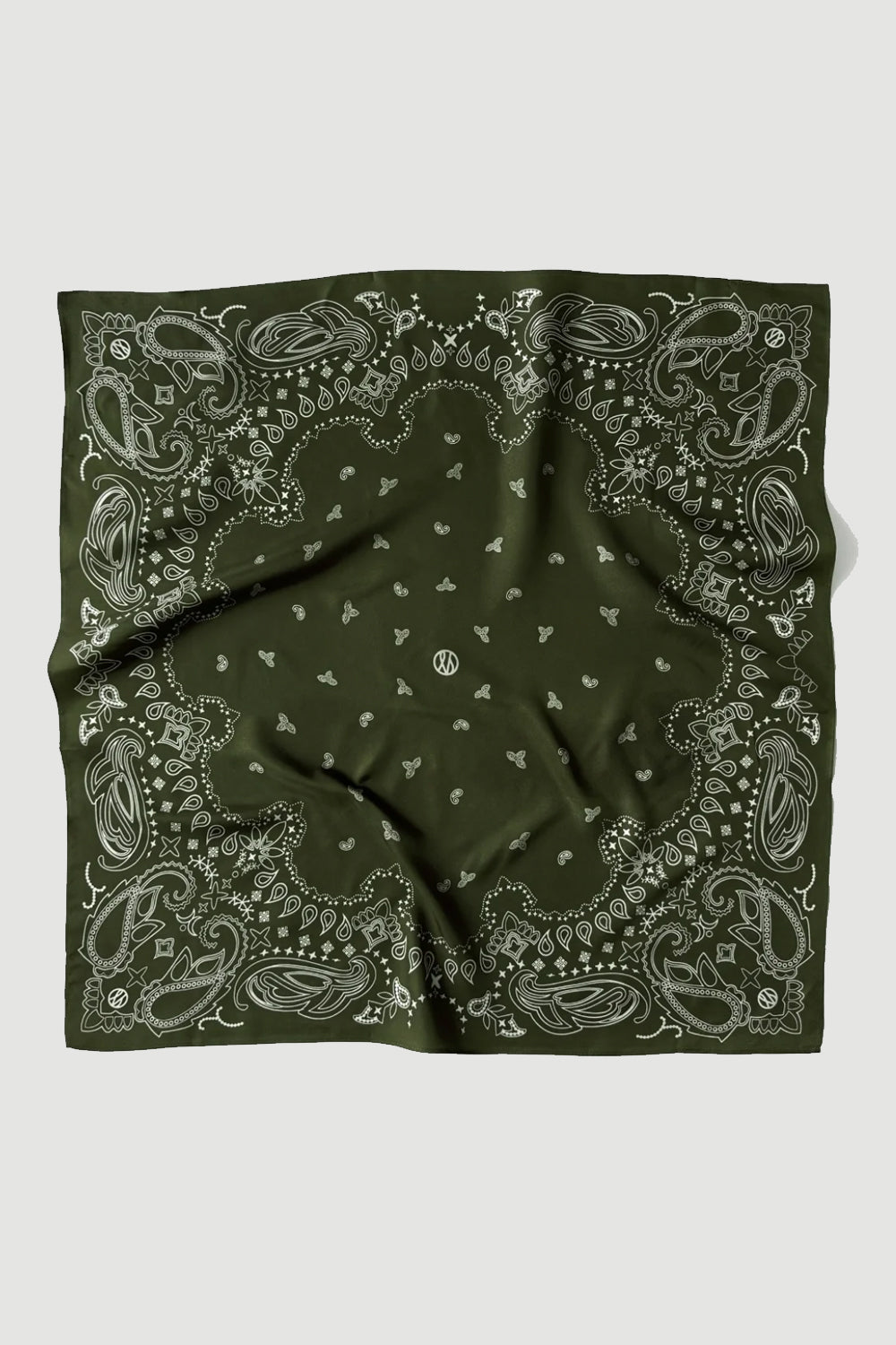 Lescarf Silk Paisley Scarf in Green 65cm