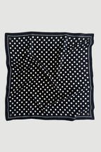 Lescarf Silk Polkadot Scarf in Black and White 65cm