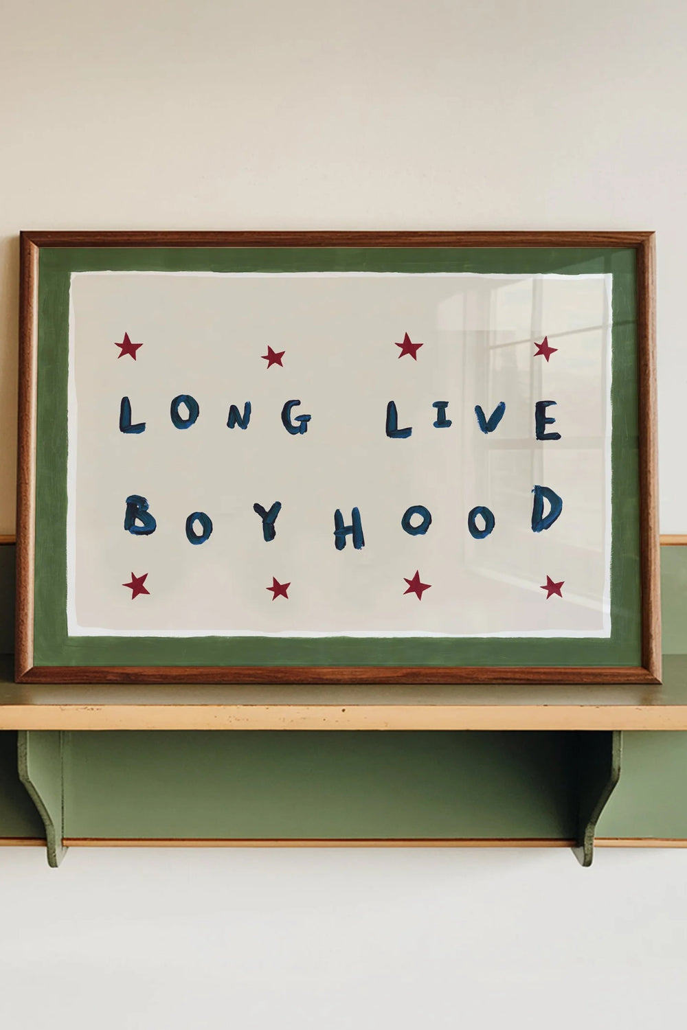 Lune Club Long Live Boyhood A4 Poster in Green & Blue