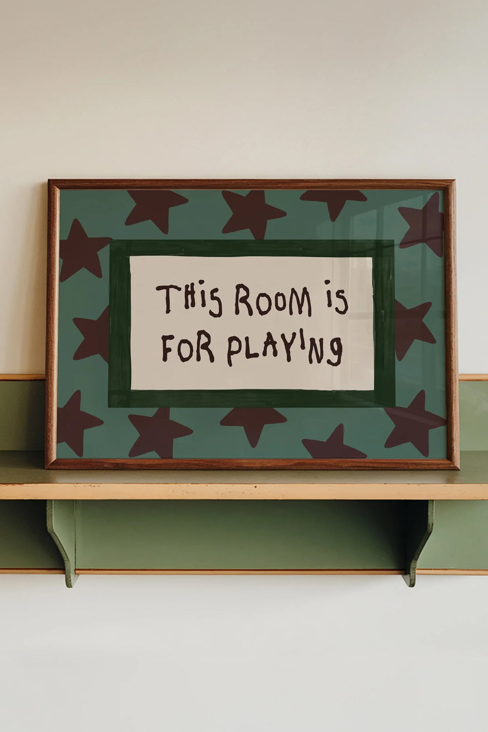 Lune Club This Room is For Playing A4 Poster in Green