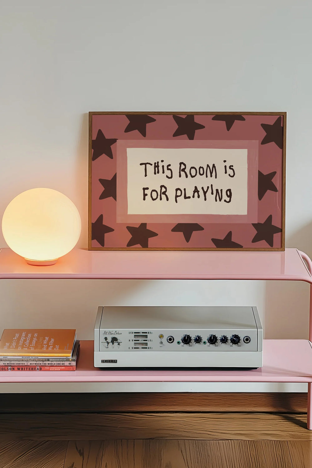 Lune Club This Room is For Playing A4 Poster in Pink